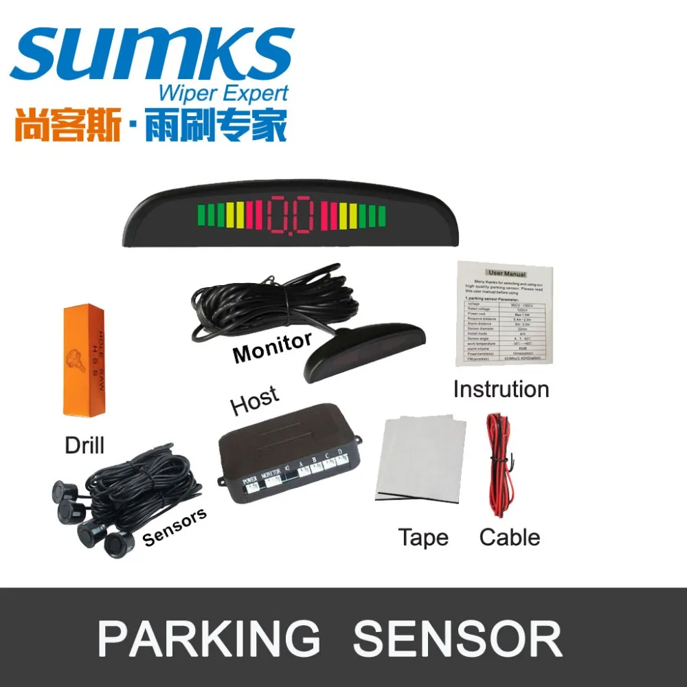 Система помощи при парковке с 4 датчиками светодиодный дисплей система обратного