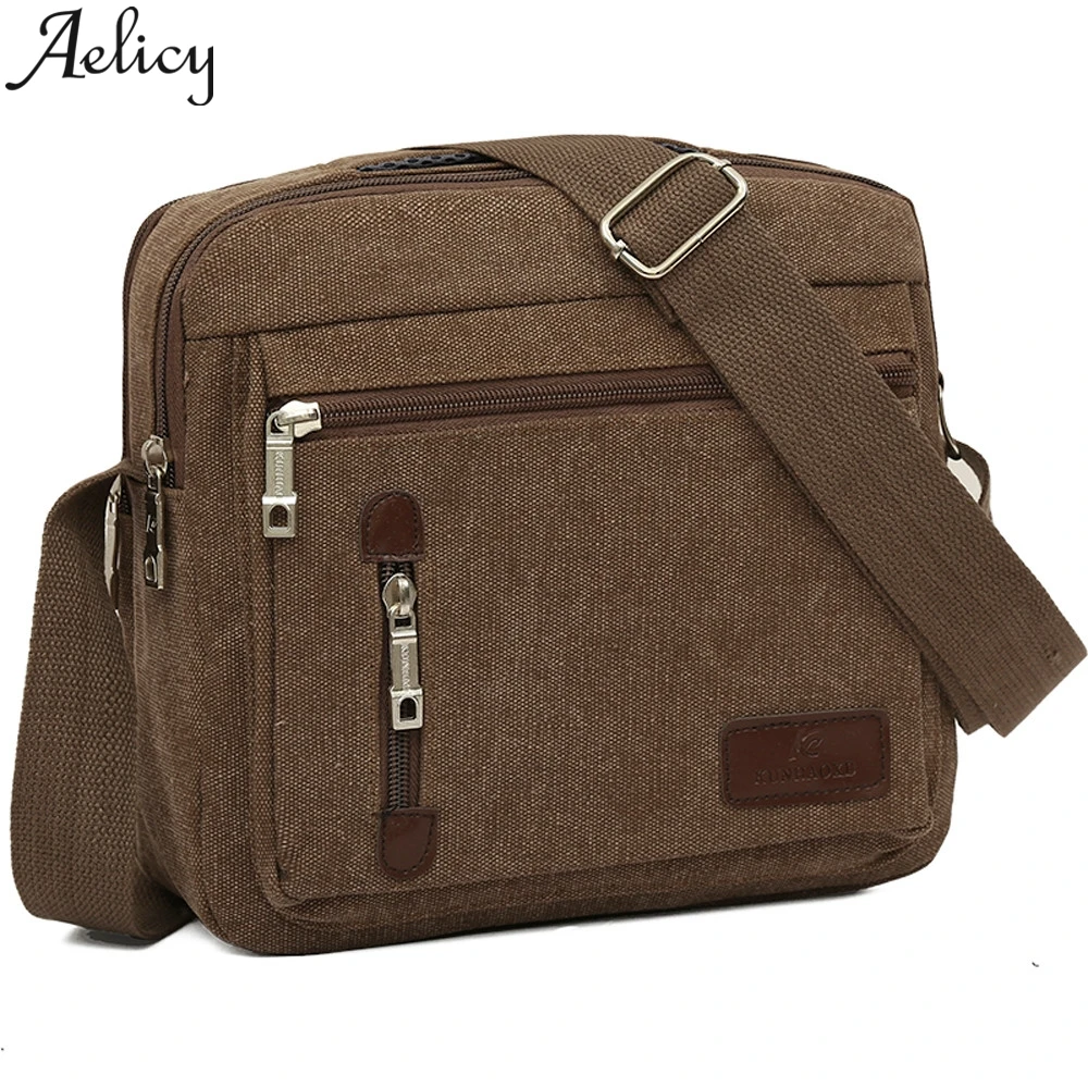 Aelicy, Хит, модная женская мужская сумка, винтажная, деловая, холщовая, через плечо, сумки через плечо, женские сумки-мессенджеры, сумка на молнии
