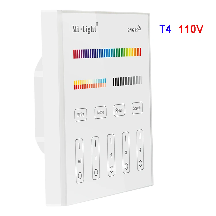 T4 110V Miboxer 4W GU10 MR16 RGB+ CCT Светодиодный прожектор FUT103/FUT104 2,4G пульт дистанционного управления FUT089/FUT092/B8/B4/T4/iBox1/iBox2 - Испускаемый цвет: T4 110V
