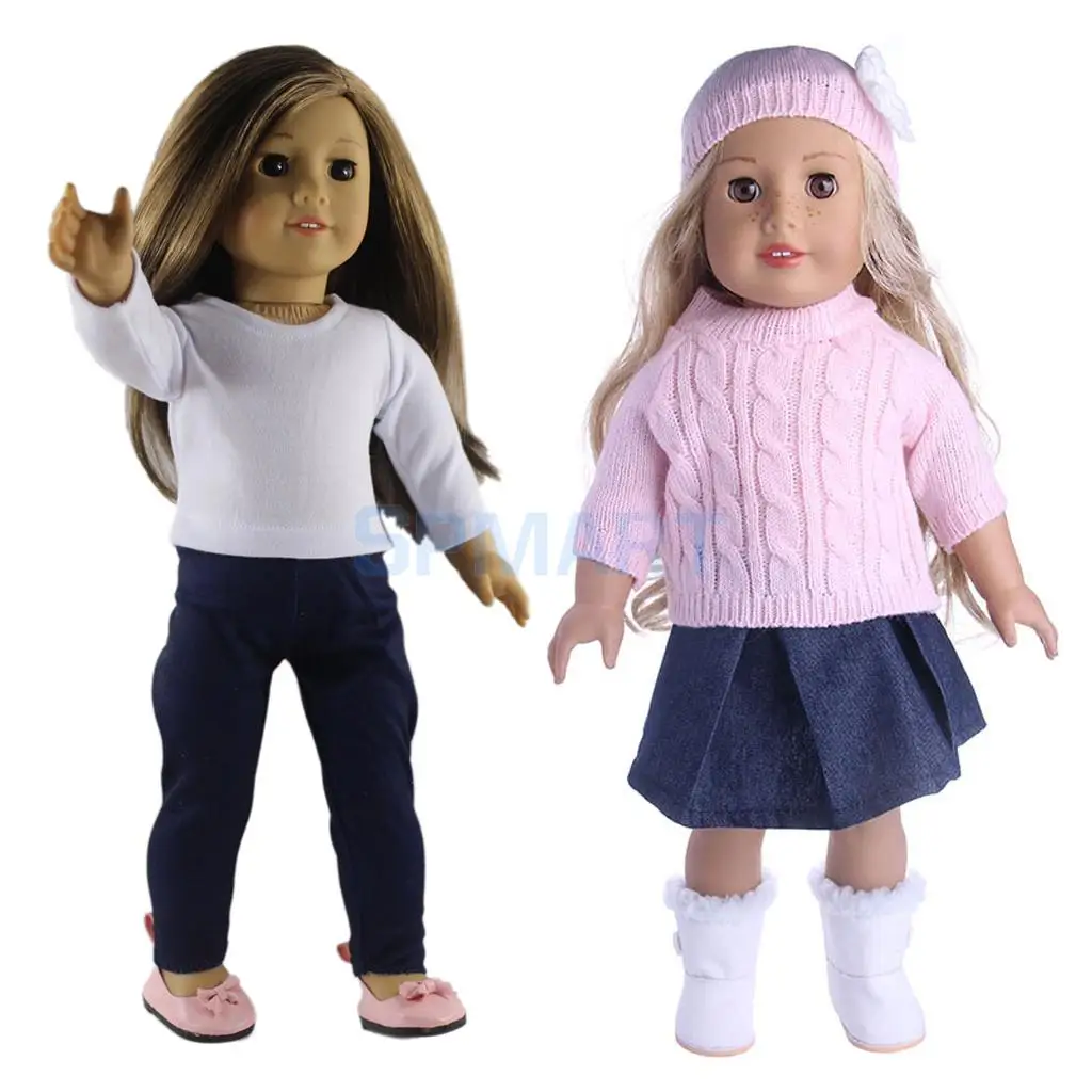 5 шт. комплект одежды для девочек 18 дюймов рубашка My Life Doll жакет брюки юбка свитеры