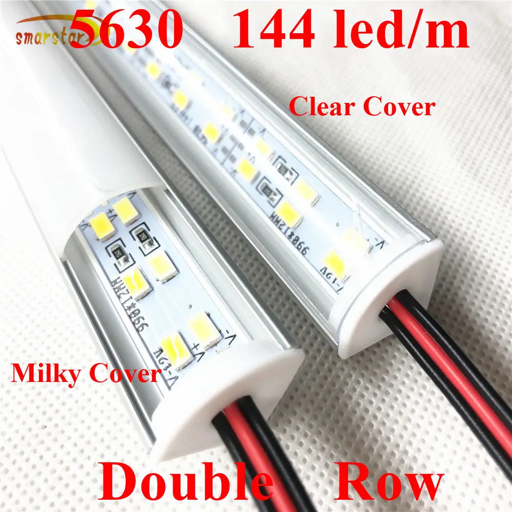 Smarstar 12 V 0 33 м двойной ряд 5630 бар свет углу Алюминий Shell молочно снимите крышку