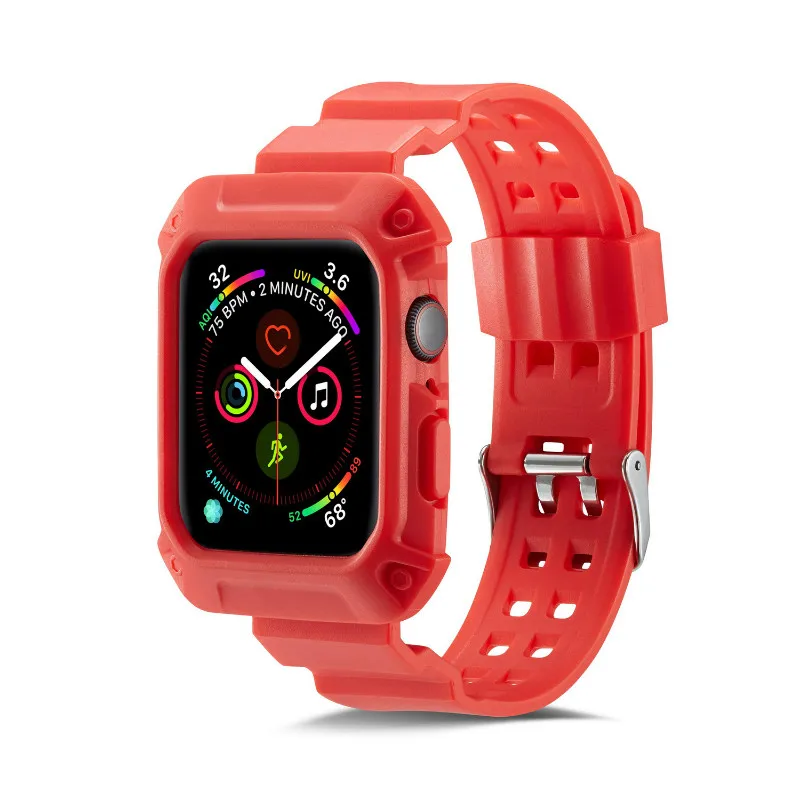 Прочный защитный чехол с резиновой силиконовой лентой для apple watch sereis 3 2 1 38 мм 42 мм ремешок для iwatch 3 2 1