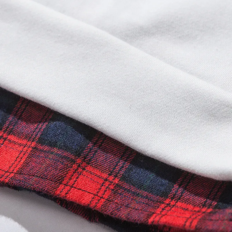 

Japanese Harajuku Ripped Fake Two Piece Sweatshirt for Men Urban Boys Streetwear Hip Hop Distressed Crewneck Sweatshirts S-XL