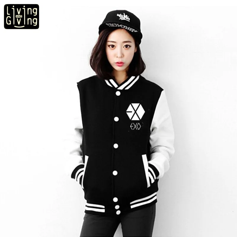 2016 new EXO Fleece Hoodies fashion clothing cotton jacket baseball uniform game | Женская одежда