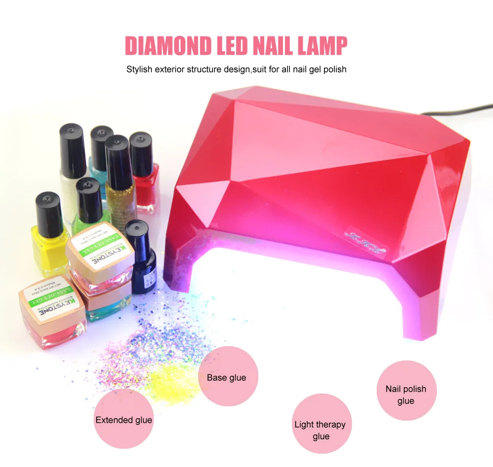 LKE 24 Вт УФ лампы для ногтей барабан светодио дный лампа гель Сушилка Diamond Форма