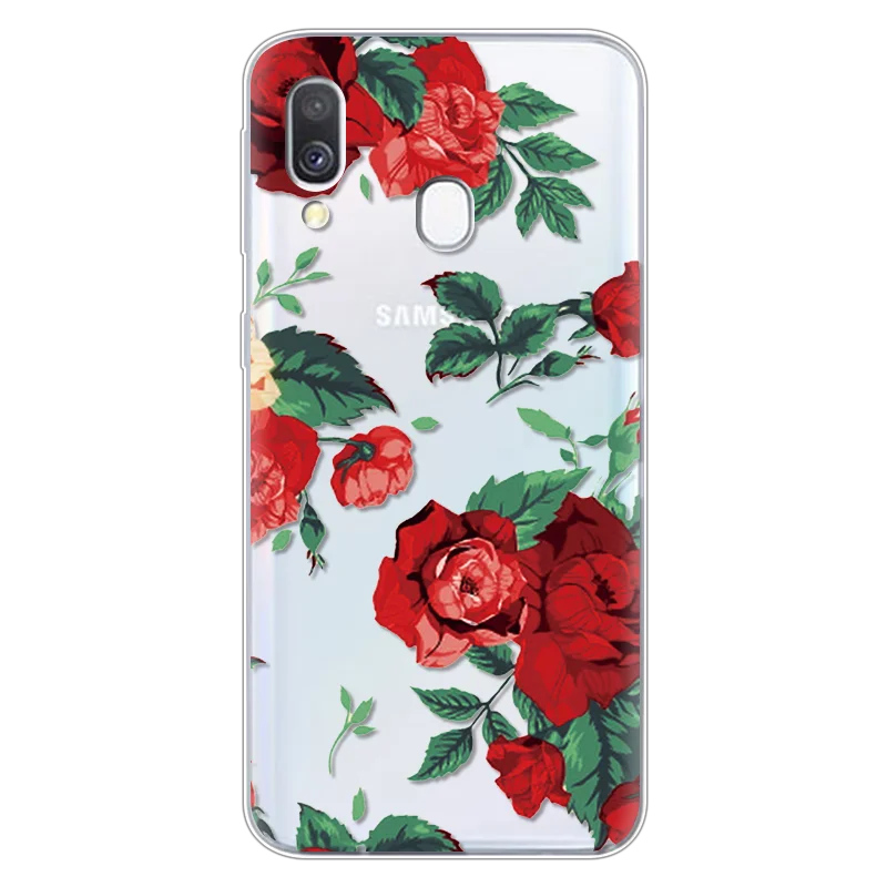 Роскошный чехол с цветами для samsung Galaxy A40 A30 A50 A70 A60 A10 чехол модный силиконовый мягкий чехол из ТПУ чехол для телефона чехол s Capa Funda