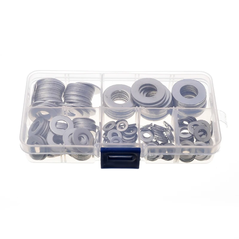 

ZENHOSIT 270PCS Stainless Steel Plain Washers Assorted Screws Bolts Fasteners Seal Flat Gaskets Set For Machinery Car 6 Sizes