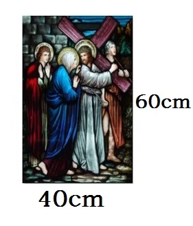 015 40cm by 60cm На заказ оконная пленка Европейская многоцветная Ретро статическая пленка Иисус церковь индивидуальный гардероб дверь стекло цветная пленка матовая - Цвет: 015 40cm by 60cm