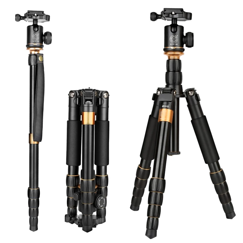 

QZSD Q278 Aluminum Professional Video Camera Tripod & monopod & gimbal fluid head for digital & DSLR camera Photographic Tripod