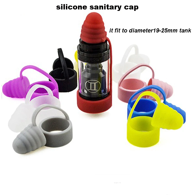 5pcs General silicone sanitary cap with Vape band fit to 19-25mm tank as I JUST S Melo 3 Mini TFV8 Baby Tank Silicone Anti-dust |
