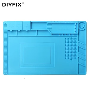 Теплоизоляционный силиконовый коврик DIYFIX 45x30 см, Настольный коврик, платформа для обслуживания паяльной ремонтной станции BGA с магнитным сечением