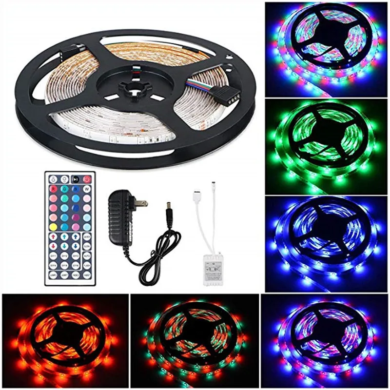 5 м tira de luz светодиодный без resistente др клейкая diodo 2835 RGB Тира DC 12 V адаптер WiFi + ИК rgb