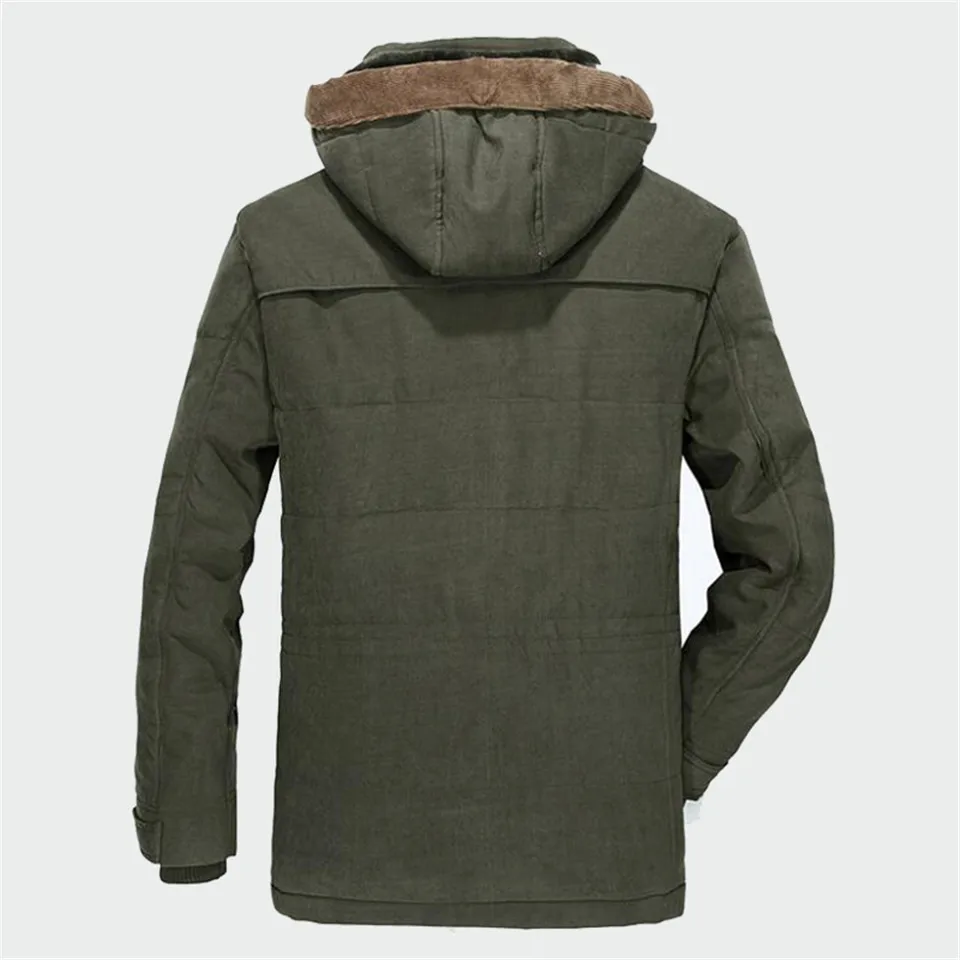 

Winter Parka Men Coats 2019 Thick Warm Jacket Men Cotton Hooded Outwear Warm Coat Top Plus Velvet Couple Cotton Parka Coat