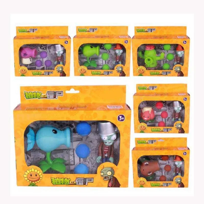 PVZ Plants vs Zombies Pea shooter ПВХ фигурка модель игрушки Растения против Зомби Brinquedos