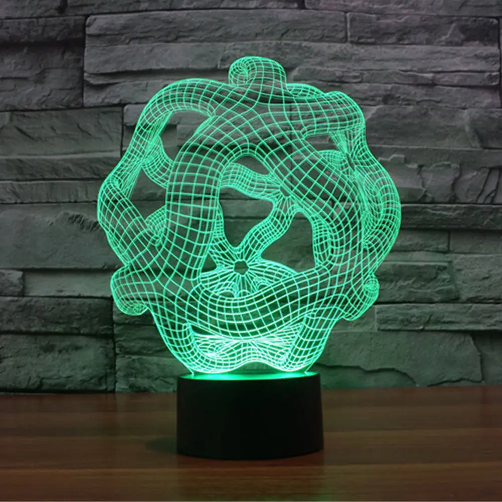 3D USB холодный свет в ночь полигон Оптические иллюзии 7 цветов эффект изменения