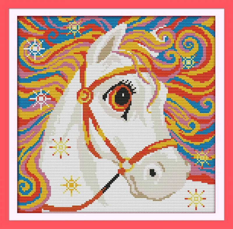 Набор для вышивки крестом Rainbow horse мультяшный крестиком 14 карат и 11 ручная работа