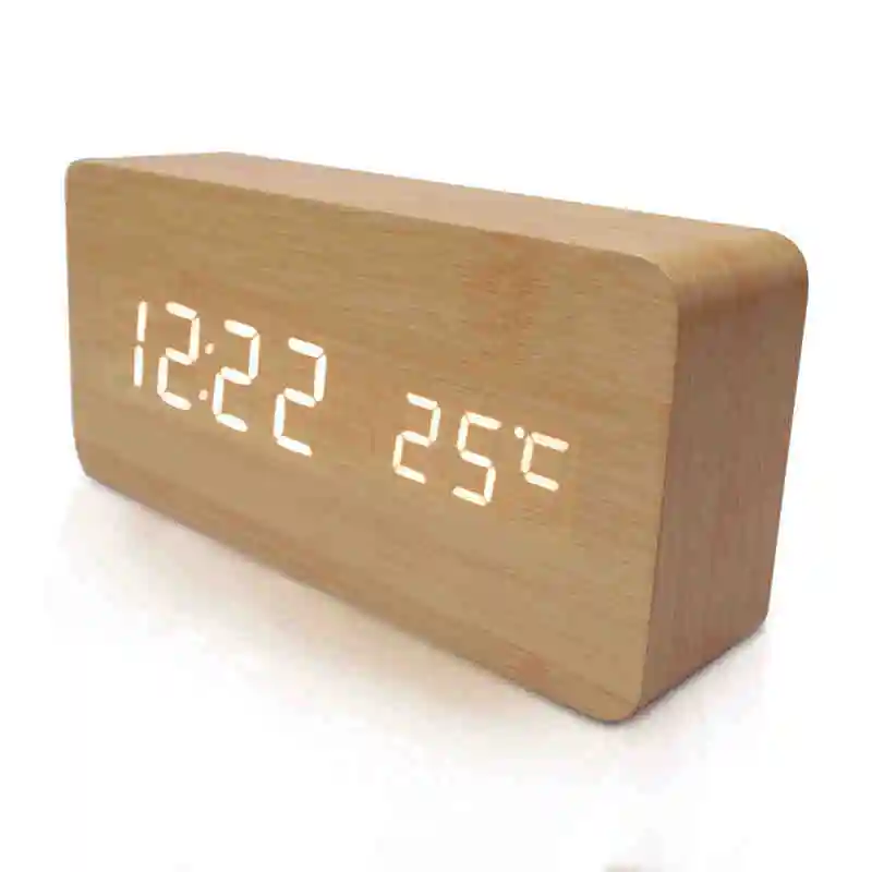 2016 Новый СВЕТОДИОДНЫЙ Будильник С Старому стилю Температура Звуки Управления
