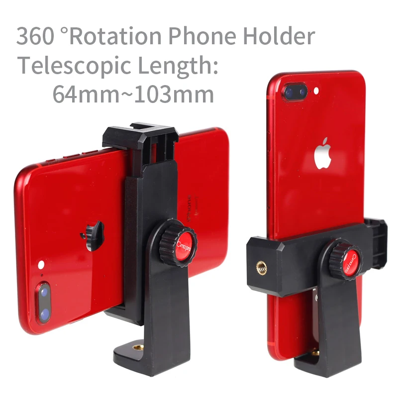 CimaPro 360 degree Smartphone Tripod Mount Clip Support Vertical&ampHorizontal Video Shooting for iPhone X Samsung One plus Mobile |
