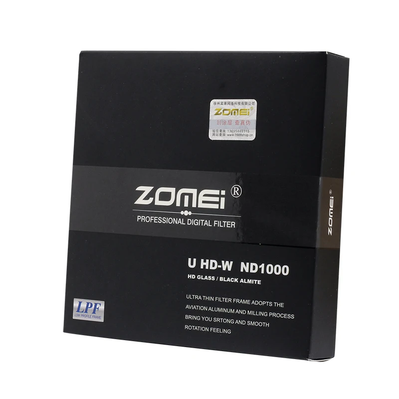 Фильтр ZOMEI 82 мм ND3.0 ND1000 нейтральной плотности ND (ультратонкий многослойный 10-стоп