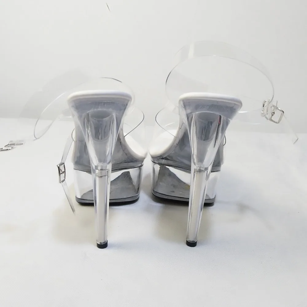 Transparent evanescent hues with 15cm Crystal shoes appeal Super high heels party women's shoes