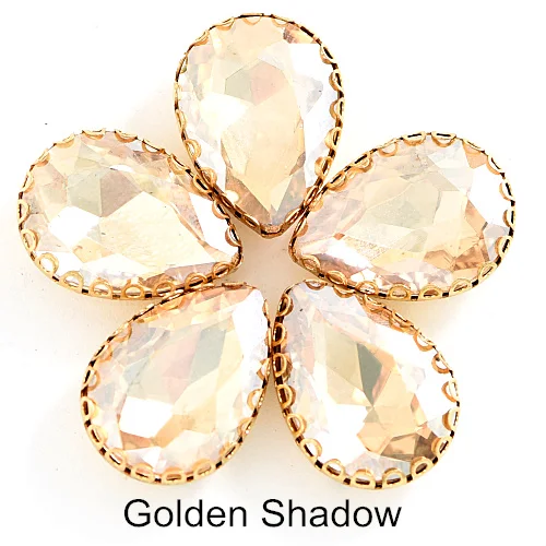 Golden Shadow 20 шт. золотые стразы с кружевами и каплевидными кристаллами для шитья одежды, украшений для одежды, сумок B1182 - Цвет: Golden Shadow