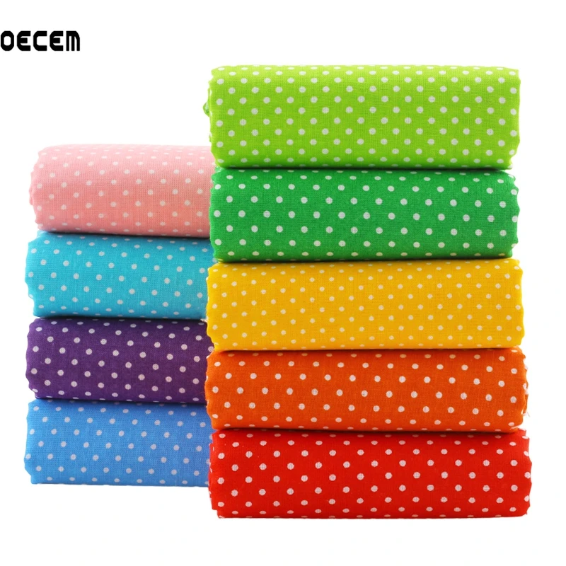 9 шт./лот Радужный цвет тонкая хлопковая ткань в горошек с принтом толстая