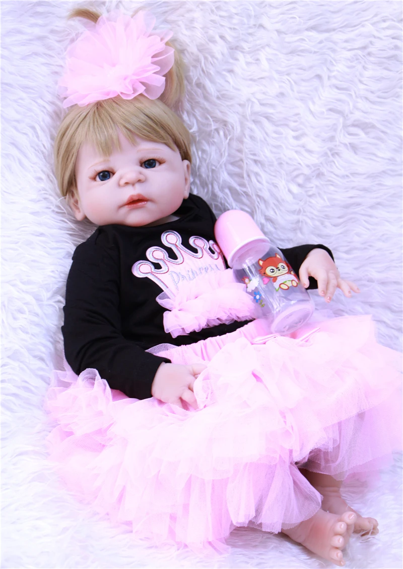 

55cm reborn Full silicone babies dolls soft body reborn-baby lifelike simulation handmade kids birthday Xmas gift bonecas dolls