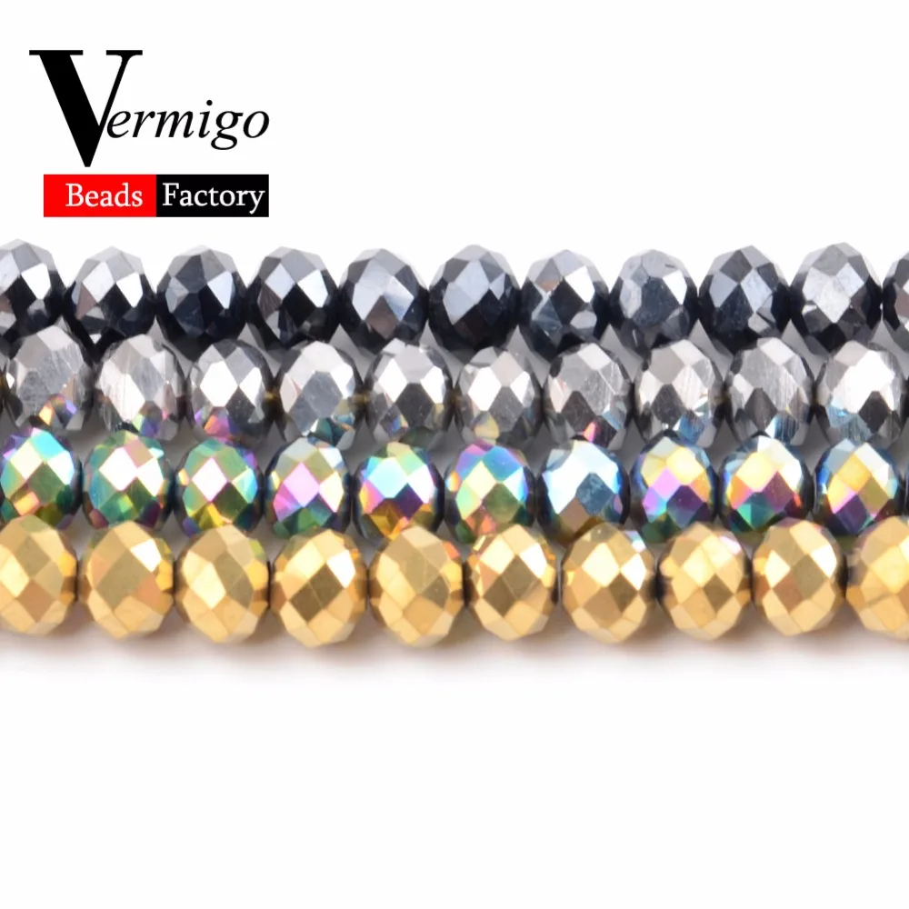 Граненые посеребренные Австрийские стеклянные бусины AB для рукоделия