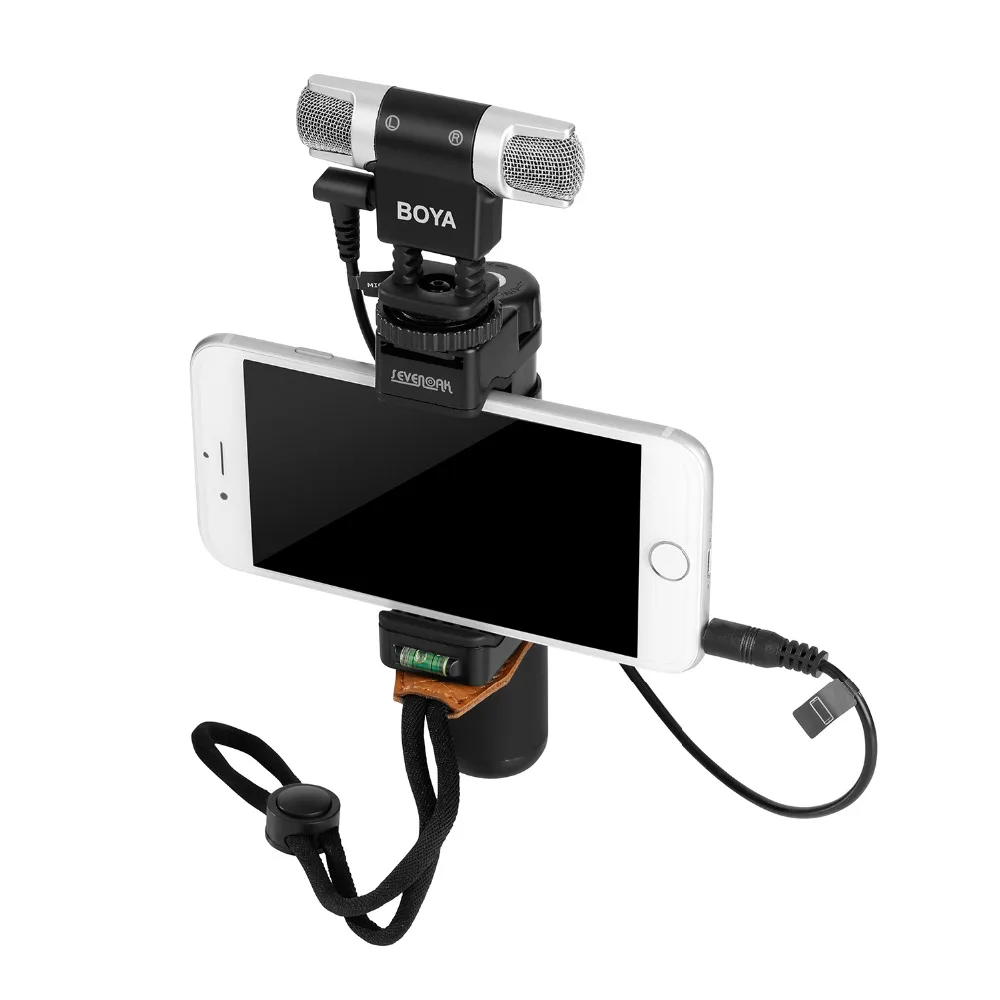 BOYA BY-MM3 двойной головкой стерео запись конденсаторный микрофон для iPhone 8 Android смартфон DSLR камера DV прямая трансляция видео