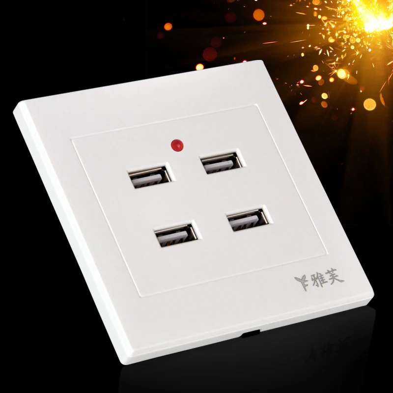 Новинка 2017 домашняя настенная розетка с 4 USB-портами зарядное устройство