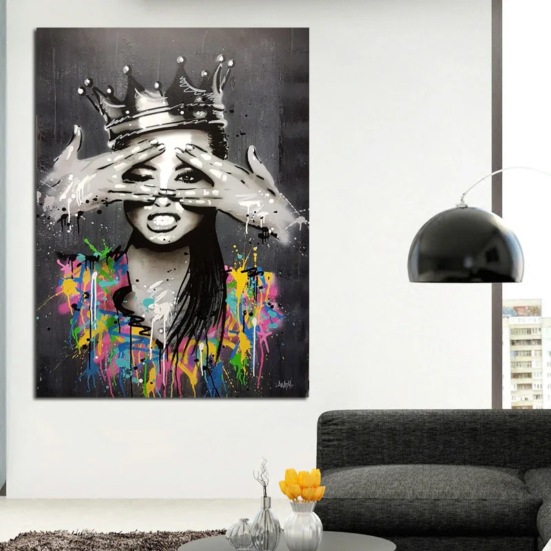 Graffiti girl 19 Самоотверженные граффити Искусство Холст Живопись Обнаженная девушка настенные картины для гостиной девушки комнаты скандинавские современные картины для украшения - Цвет: Graffiti girl 19