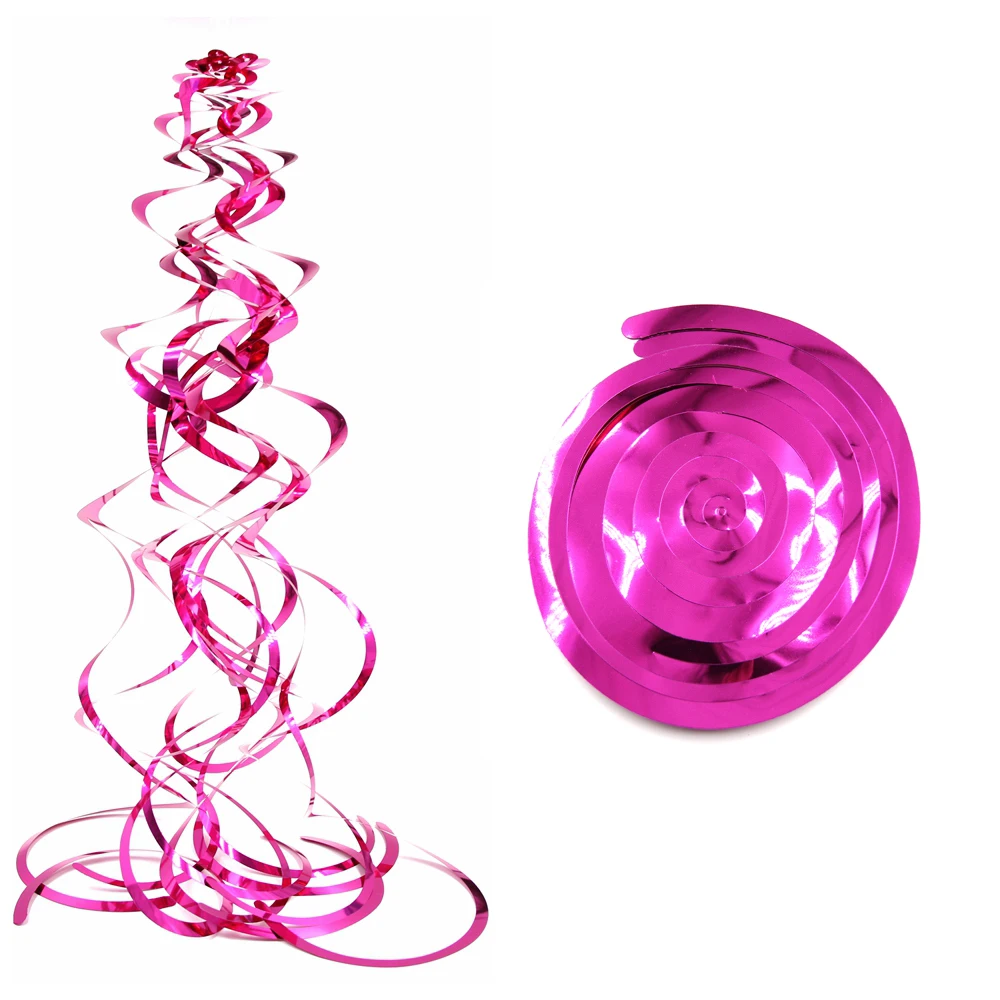 Bling-Rose Red 6 шт 20 цветов спиральный орнамент DIY металлический кулон Подвеска детский душ свадебное украшение день рождения декоративные украшения на вечеринку - Цвет: Bling-Rose Red