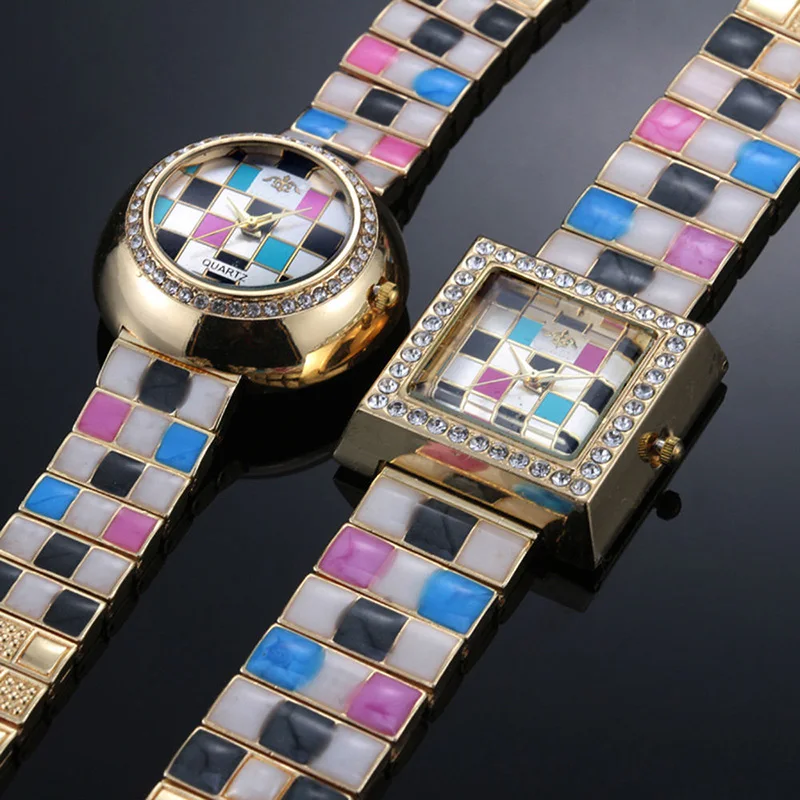 Новинка 2017 женские модные кварцевые часы с бриллиантами браслет из нержавеющей