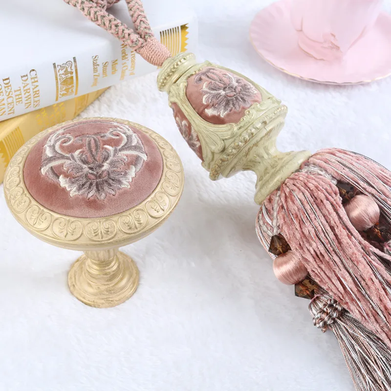 QGVLish Boutique 4 шт./компл. ретро 2 занавески с крючками кисточка веревка для штор пряжки