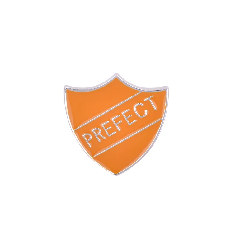 orange 4pc/set Enamel Fashion Creative Brooches Lapel pin Cute Cat PREFECT Shield Denim Hat women badge Kids family Gifts collection - Окраска металла: orange
