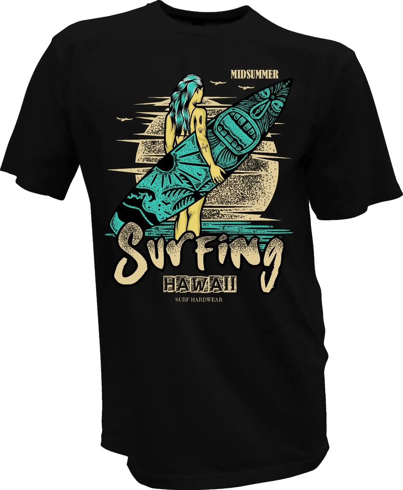 Модная футболка для серфинга на Гавайях пляжные футболки Tiki Beach Pinup вечерние