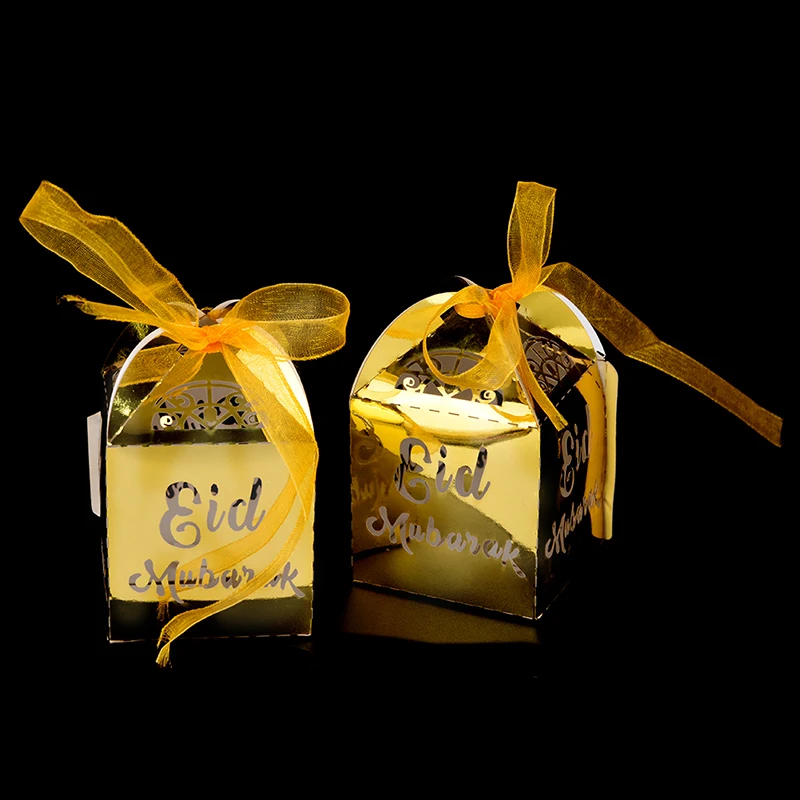 10 шт./лот Золотой Серебряный счастливый ИД Мубарак Конфеты Подарочная коробка