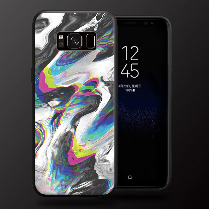 Эстетические удобные живописи тушью Pattern для Samsung Galaxy S6 S7 край S8 S9 Plus Note 3 4 5 8 9 Жесткий чехол для телефона