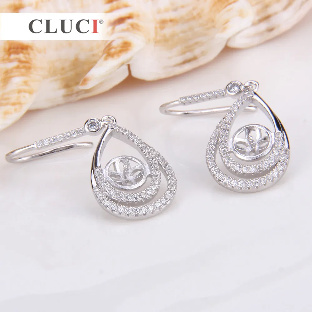 Серебряные серьги капли CLUCI 925 пробы ювелирные изделия с жемчугом в форме воды