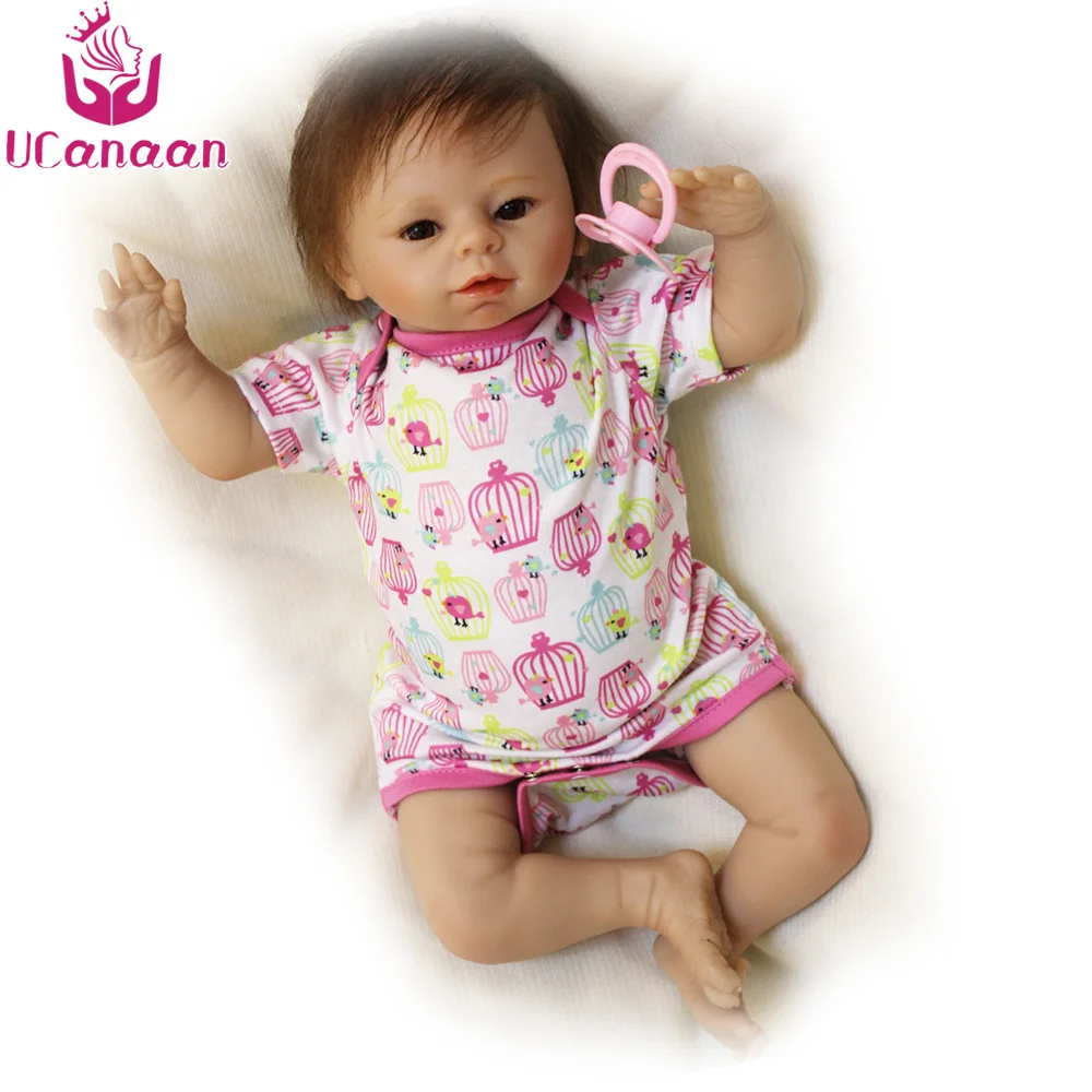Ucanaan/45 см силикона Reborn Baby Куклы 18 дюймов Реалистичного Doll Рождественский подарок