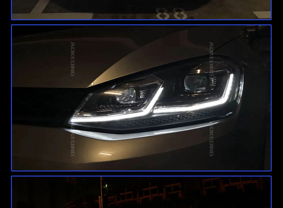 Головной фонарь в сборе для Volks wgen Golf 7 фары Golf 7,5 светодиодный фонарь DRL динамический сигнал поворота Биксеноновые линзы HID