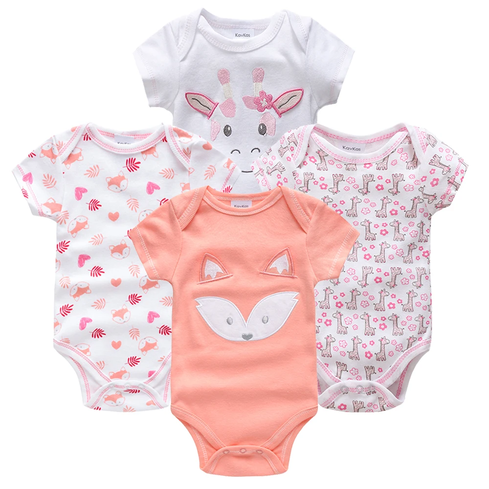 Kavkas Baby Boy Sleepwear 4pcs/Set Short Sleeve New Born Clothing Pajamas Infantile Bossa Nova Infant Sleeper |