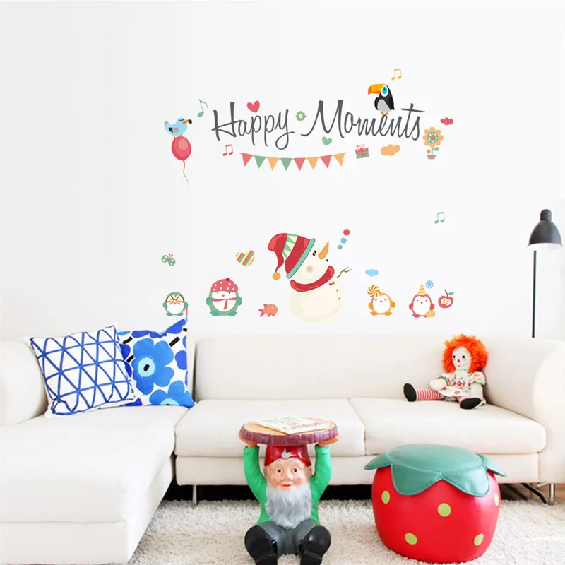 Merry Новогодние товары стены Стикеры для детской комнаты с Санта Клаусом и