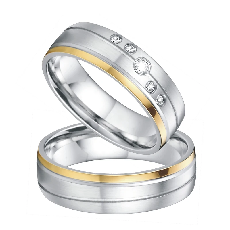 Свадебные кольца из нержавеющей стали для мужчин и женщин|wedding band|alliance goldset bague |