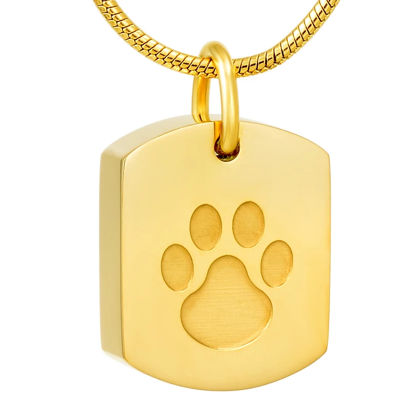 

IJD8003 Pet Paw Print Stainless Steel Cremation Keepsake Pendant for Ashes Urn Souvenir for Memorial Necklace Jewelry