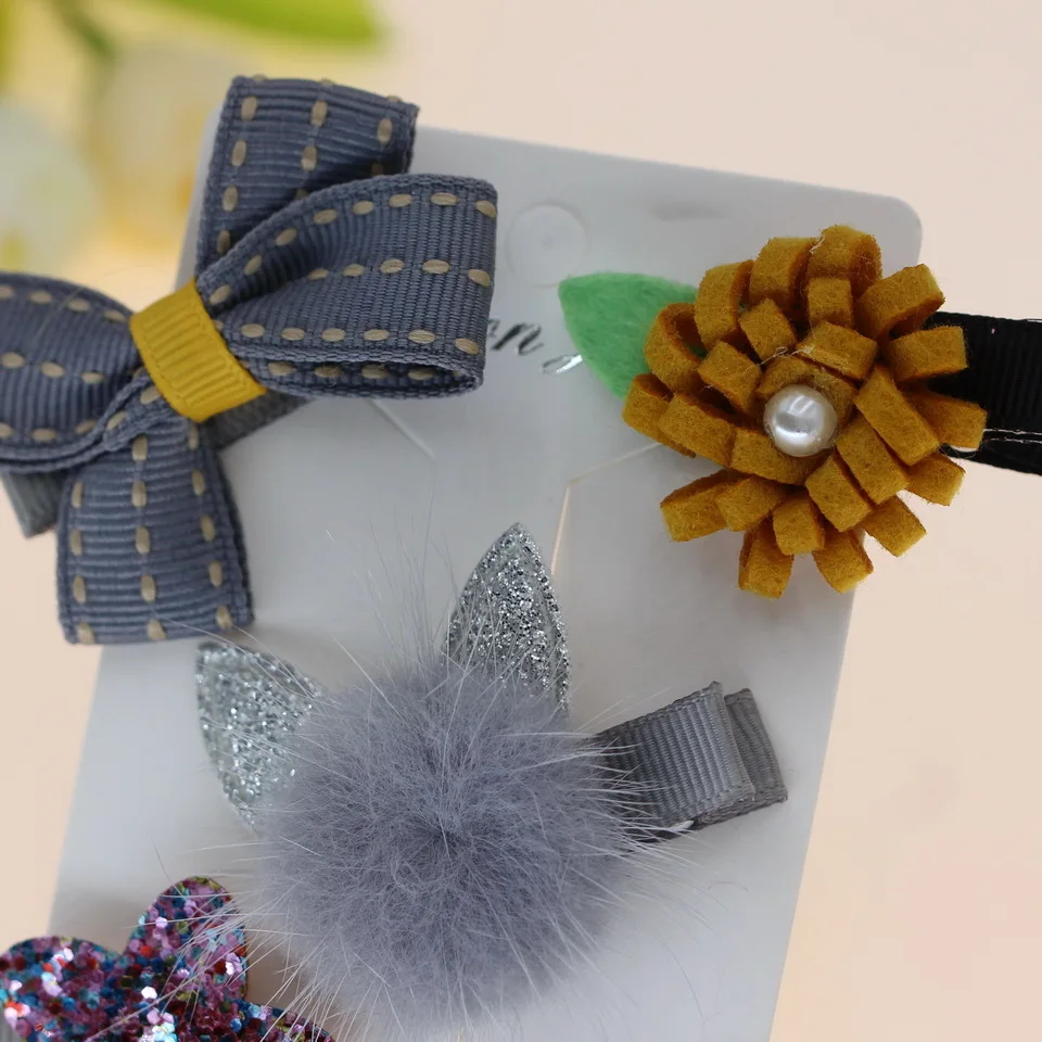 isnice toddlers kids Children Animal Bow SAFE Barrettes Hair Accessories Headwear girls flowers hair clips cartoon hairpins | Детская