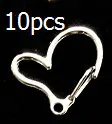 10pcs silverheart 5-10 шт Kawaii Сердце DIY аксессуары Дельфин Омар застежка Декор звезда Сакура Подвески Ювелирные изделия из смолы крючки для ключей фурнитура - Цвет: 10pcs silverheart