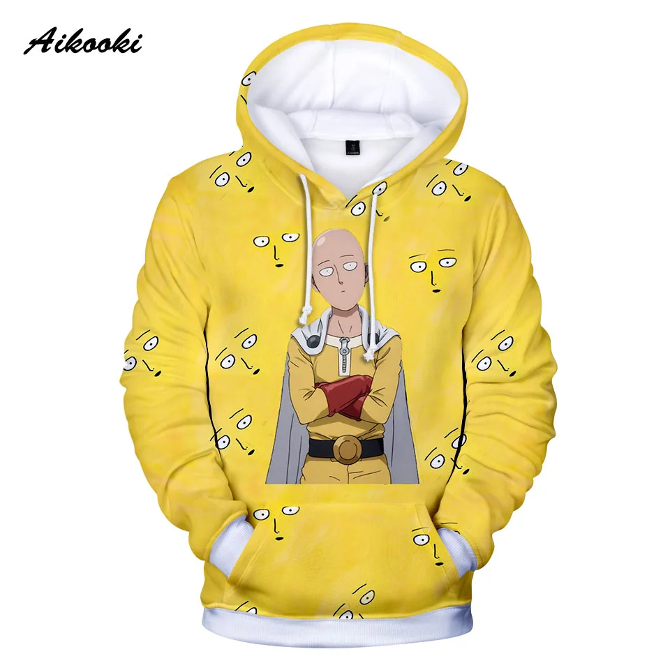 Aikooki One Punch Man Hero Saitama Oppai 3D Косплей-костюмы с капюшоном куртка толстовки Размер для