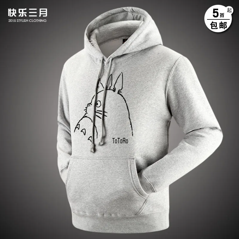 

Totoro hoodie ears My Neighbor Totoro sweatshirt Miyazaki Hayao cotton anime cute men woman high quality free shipping