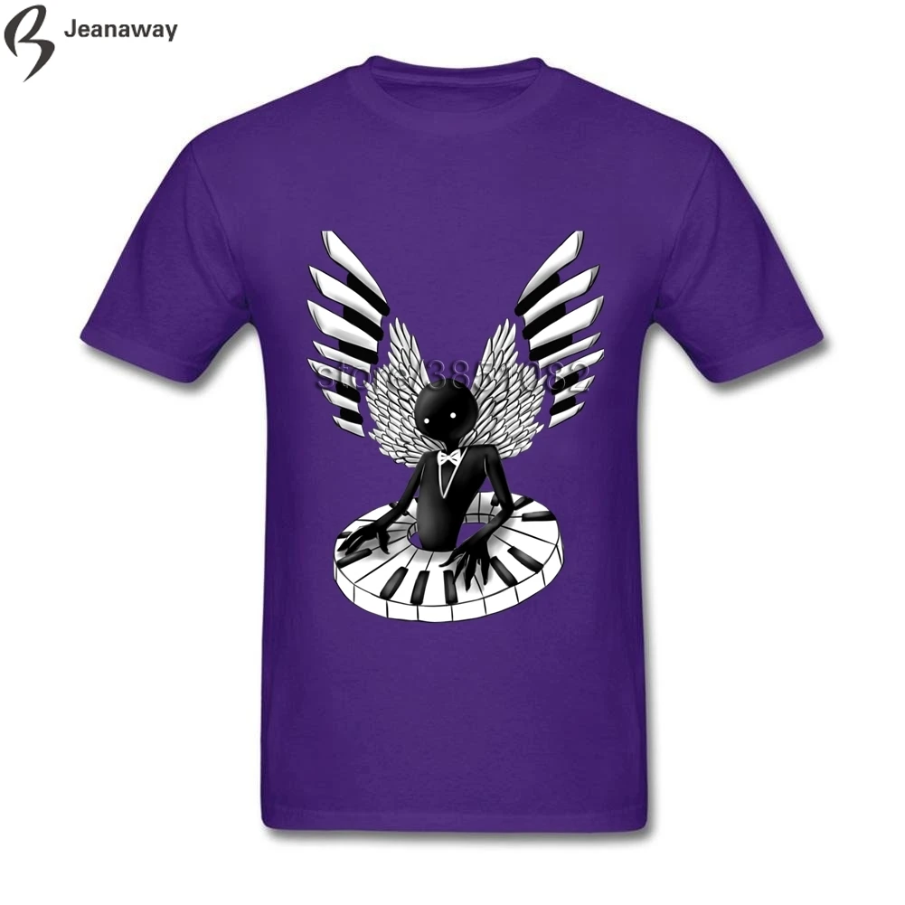 Fashion Design Deemo Wings of Piano Men T-shirt Short Sleeve Full Cotton CrewNeck T shirts Hip Hop Tshirt | Мужская одежда